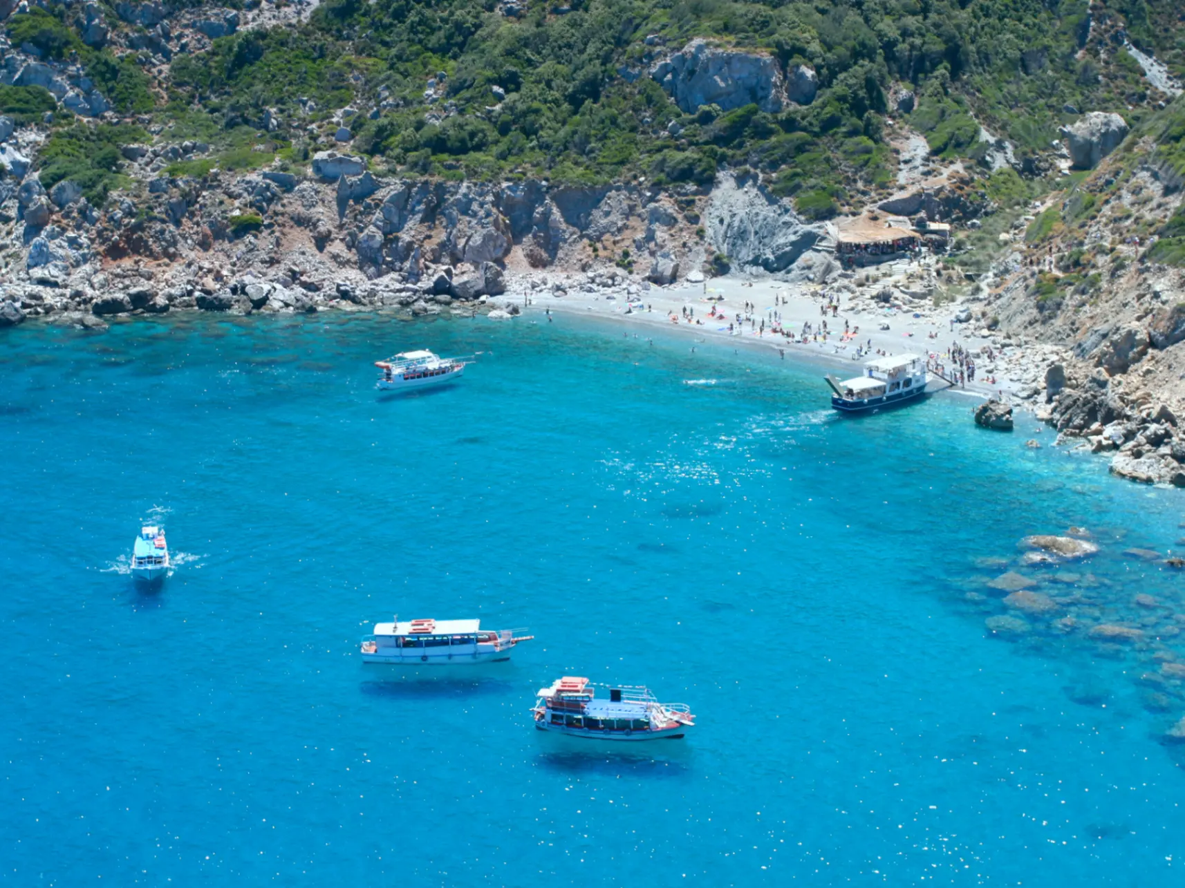 Sail the Aegean at golden hour on a private catamaran with the caldera in view